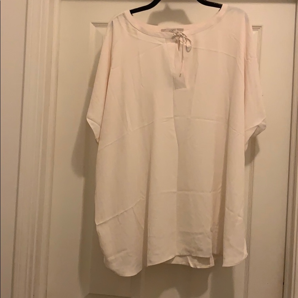NWT Loft Mixed Media Cream Blouse